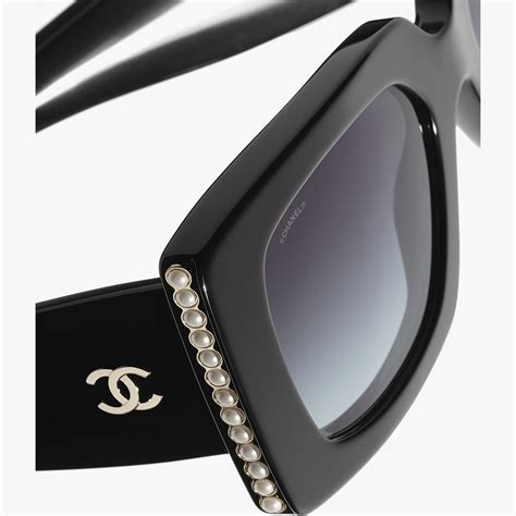 chanel square black sunglasses|chanel oversized square sunglasses.